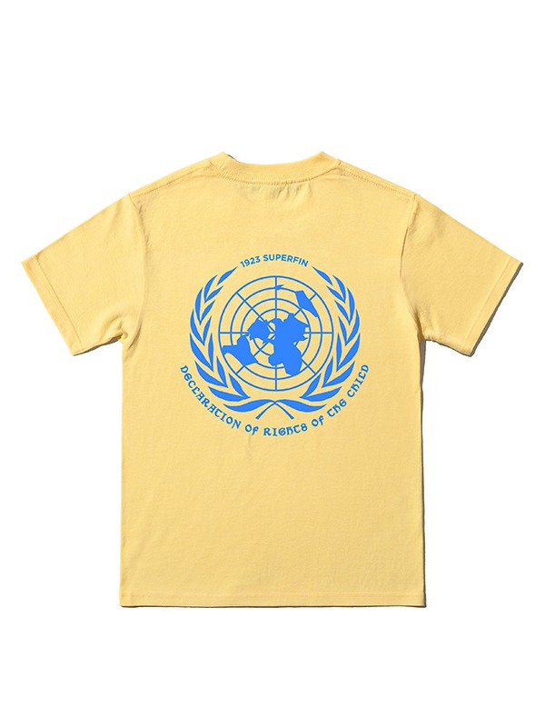 1923 아동권리 티셔츠(라이트옐로우) 키즈 주니어 온라인 의류 편집샵  슈퍼핀 SUPERFIN
