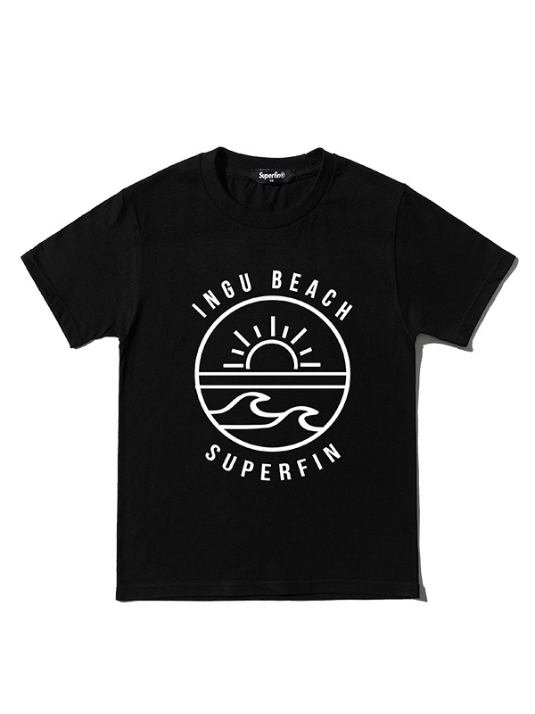 INGU BEACH SUMMER LIGHT ROUND T-SHIRTS(블랙)