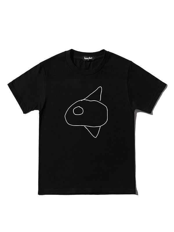 개복치(Mola mola) 드로잉 크루넥 반팔 티셔츠&#039;